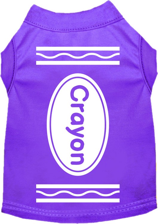 Crayon Costume Screen Print Dog Shirt Purple Size XXL